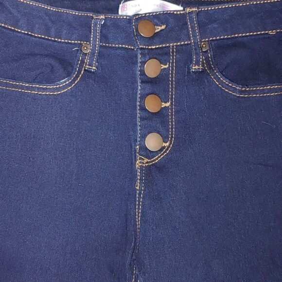 No Boundaries button fly skinny jeans Sz 7 - Picture 3 of 7